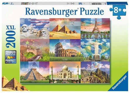 [00013290] Puzzle 200 p XXL - Les monuments du monde
