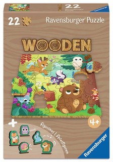 [12004080] Puzzle en bois - Rectangulaire - 22 p - Animaux de la forêt