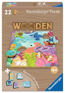 Puzzle en bois - Rectangulaire - 22 p - Monde sous-marin