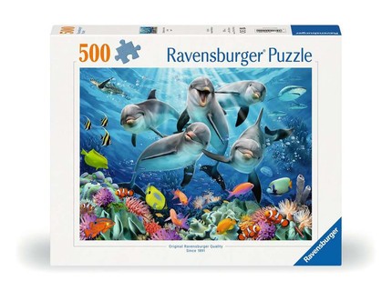 [12000200] Puzzle 500 p - Dauphins sur le récif de corail