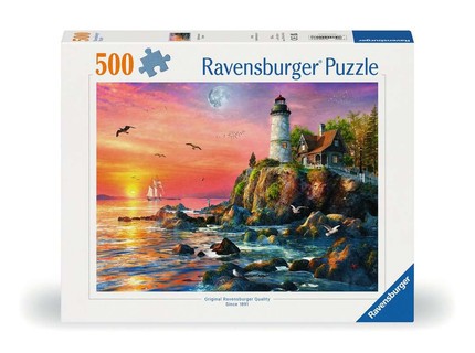 [12000217] Puzzle 500 p - Phare au coucher du soleil