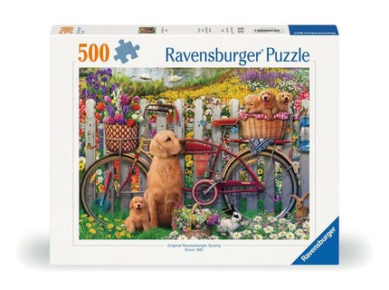 [12000209] Puzzle 500 p - Chiens mignons dans le jardin