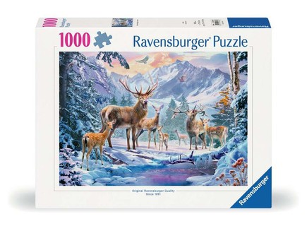[12000888] Puzzle 1000 p - Chevreuils et cerfs en hiver