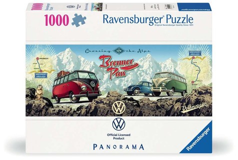 [12000443] Puzzle 1000 p - À travers les Alpes en VW