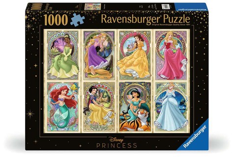 [12000497] Puzzle 1000 p - Disney Princesses Art Nouveau