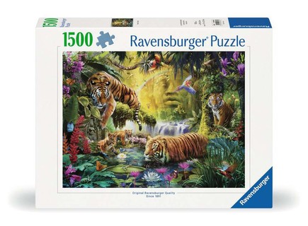 Puzzle 1500 p - Tigres au plan d'eau