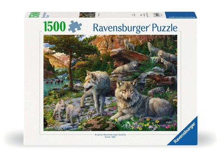 [12000719] Puzzle 1500 p - Loups au printemps
