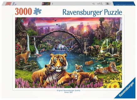 [00016719] Puzzle 3000 p - Tigres au lagon
