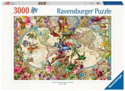 [00017117] Puzzle 3000 p - Carte de la flore et de la faune