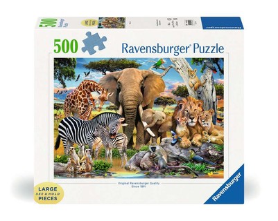 Puzzle 500 p format large - Les bébés de la savane