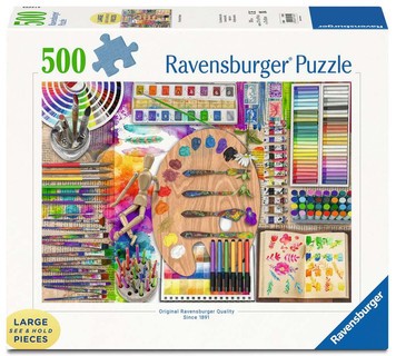 [00017535] Puzzle 500 p format large - La palette de l'artiste