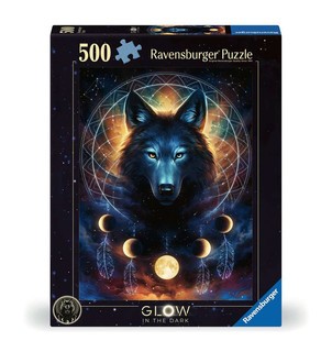 [12000442] Puzzle Glow in the dark 500 p - Loup lumineux