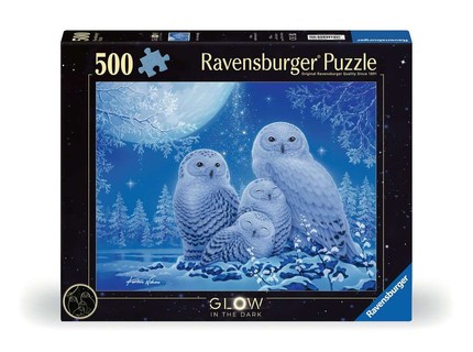 [12000479] Puzzle Glow in the dark 500 p - Chouettes au clair de lune