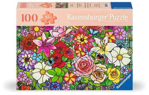 [12001364] Bien être & Puzzle 100 p - Fleurs en vitrail