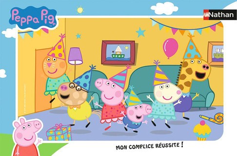[12001093] Nathan puzzle cadre 15 p - L'anniversaire de Peppa Pig