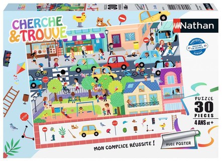 [00086151] Nathan puzzle 30 p - En ville (Cherche et trouve)