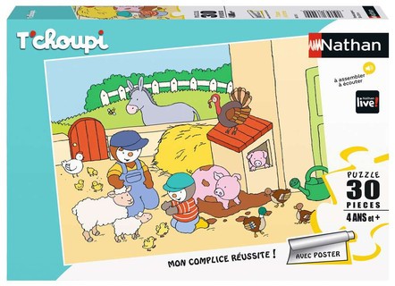 Nathan puzzle 30 p - T'choupi à la ferme