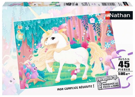 [00086456] Nathan puzzle 45 p - Jolie licorne