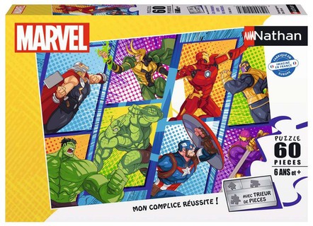 [12004147] Nathan puzzle 60 p - Les Avengers contre les méchants / Marvel Avengers