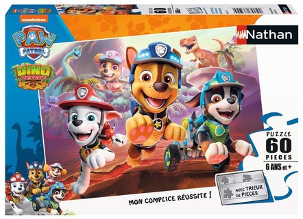 [00086575] Nathan puzzle 60 p - La Pat’Patrouille à la rescousse des dinosaures