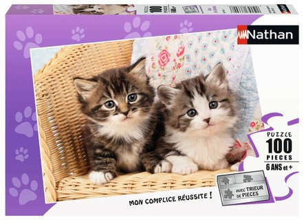 [00086766] Nathan puzzle 100 p - Duo de chatons
