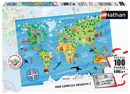 [00086775] Nathan puzzle 100 p - Carte du monde des monuments