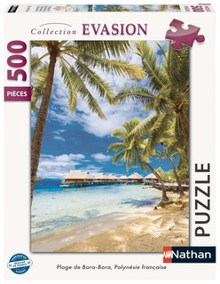 [12000972] Nathan puzzle 500 p - Plage de Bora-Bora, Polynésie française