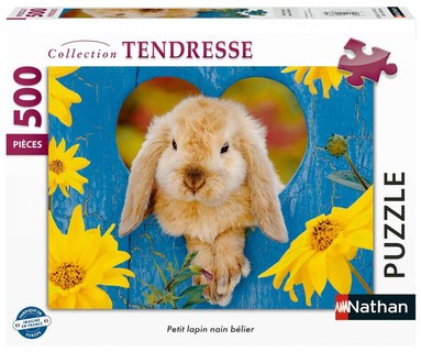 [12001867] Nathan puzzle 500 p - Petit lapin nain bélier