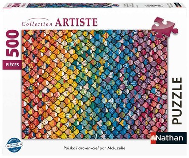 [12001442] Nathan puzzle 500 p - Poiskaïï arc-en-ciel / Maluzelle