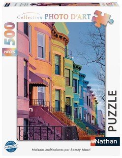 [12001151] Nathan puzzle 500 p - Maisons multicolores