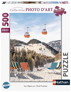 [12001860] Nathan puzzle 500 p - Les Alpes / Paul Fuentes Design