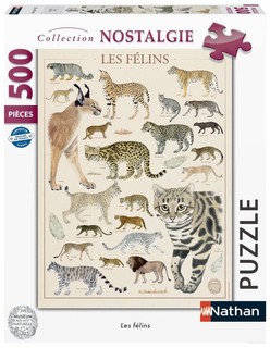 [12000978] Nathan puzzle 500 p - Les félins / Muséum national d'Histoire naturelle