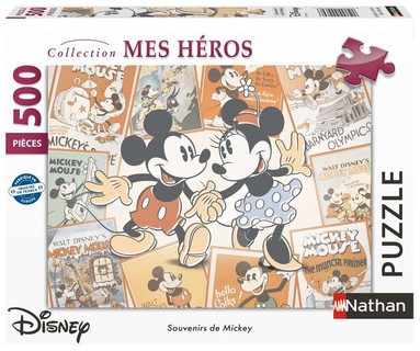 [12000969] Nathan puzzle 500 p - Souvenirs de Mickey / Disney