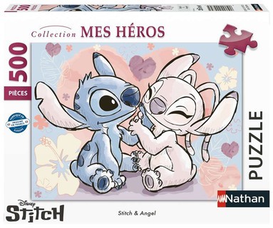 [12000979] Nathan puzzle 500 p - Stitch & Angel / Disney