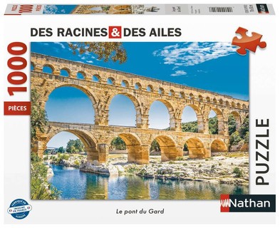 [12000899] Nathan puzzle 1000 p - Le pont du Gard / Des racines et des ailes