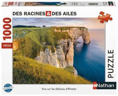 [12000901] Nathan puzzle 1000 p - Vue sur les falaises d'Etretat / Des racines et des ailes