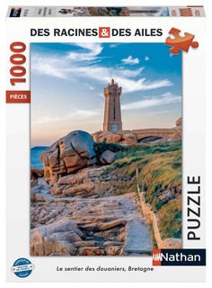 [12000903] Nathan puzzle 1000 p - Le sentier des douaniers, Bretagne / Des racines et des ailes