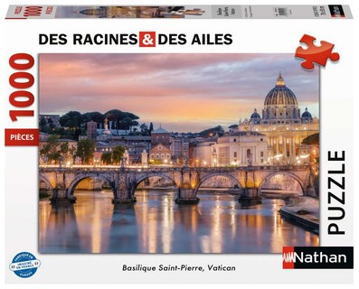 [12001821] Nathan puzzle 1000 p - Basilique Saint-Pierre, Vatican / Des Racines et des ailes