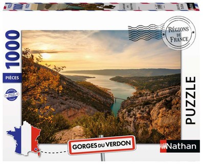 [12002004] Nathan puzzle 1000 p - Coucher du soleil sur les Gorges du Verdon (Collection Régions de France)