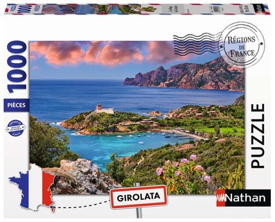 [12002008] Nathan puzzle 1000 p - Le village de Girolata, Corse (Collection Régions de France)