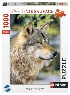 [12001146] Nathan puzzle 1000 p - Loup gris européen