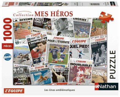 [12001319] Nathan puzzle 1000 p - Les Unes emblématiques / L'équipe