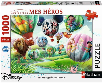[12001614] Nathan puzzle 1000 p - Les montgolfières Disney