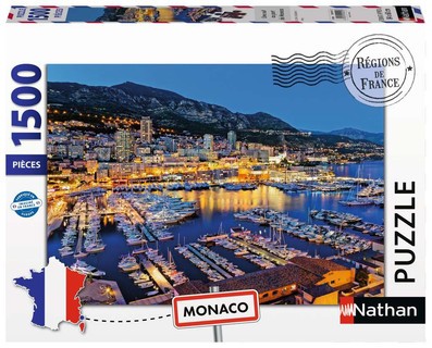 [12002012] Nathan puzzle 1500 p - Une nuit au port de Monaco (Collection Régions de France)