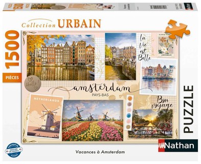 [12001098] Nathan puzzle 1500 p - Vacances à Amsterdam