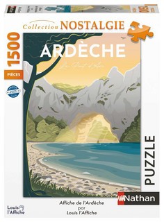 [12000952] Nathan puzzle 1500 p - Affiche de l'Ardèche / Louis l'Affiche