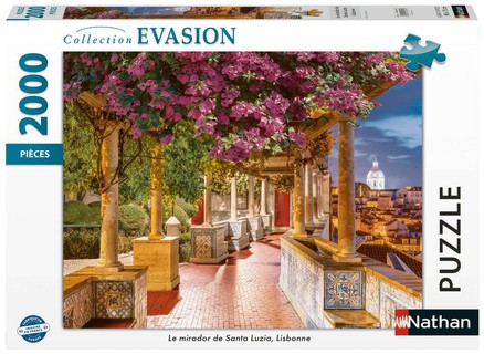 [12001534] Nathan puzzle 2000 p - Le mirador de Santa Luzia, Lisbonne