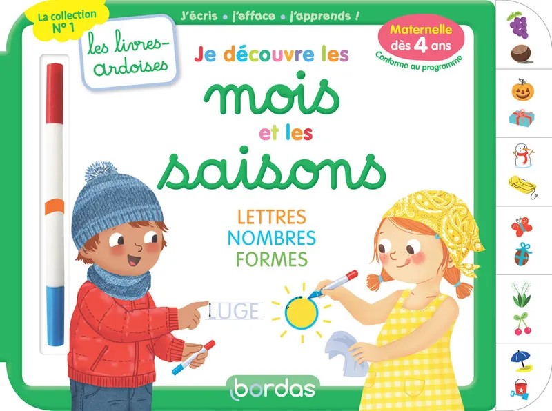 Les livres-ardoises - Je découvre les mois et les saisons