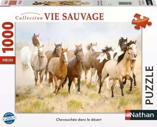 [009191] Nathan - Puzzle 1000 pièces - Chevauchée dans le désert - Adultes et enfants dès 14 ans - Puzzle de qualité supérieure - Collection Vie Sauvage