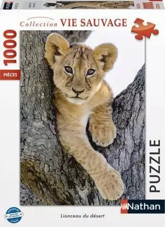 [018841] Nathan - Puzzle 1000 pièces - Lionceau du désert - Adultes et enfants dès 14 ans - Puzzle de qualité supérieure - Encastrement parfait - Collection Vie sauvage